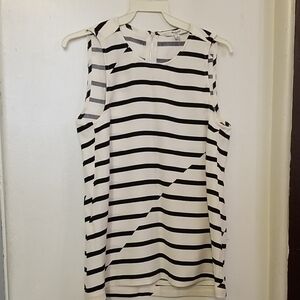 Madewell Black and White Striped Sleeveless Top